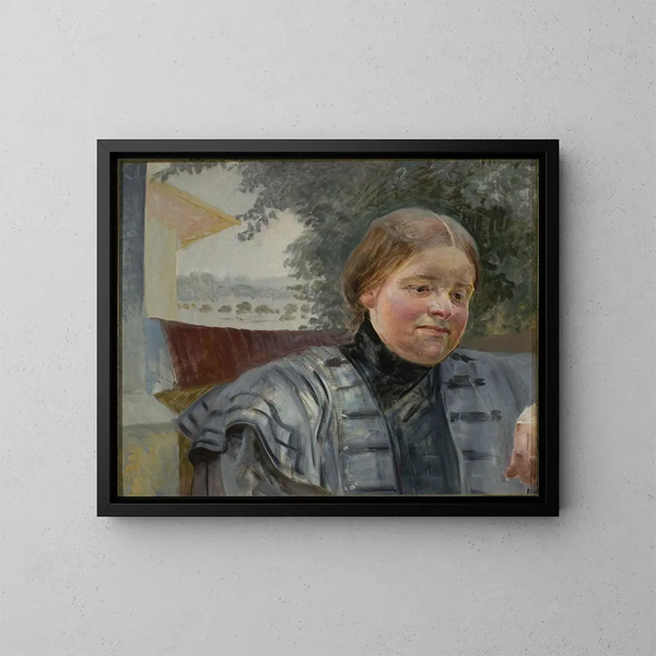 Porträtt av syster Hélène - Jacek Malczewski — inramlat konstverk på väggen