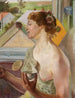 Bubbles de savon Femme med en kopp - Jacek Malczewski — vy av konstverket