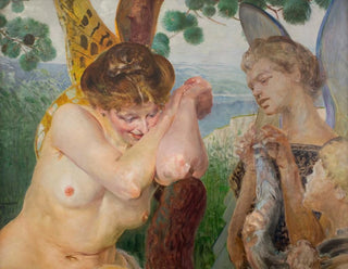 Tobias och en harpie - Jacek Malczewski — vy av konstverket