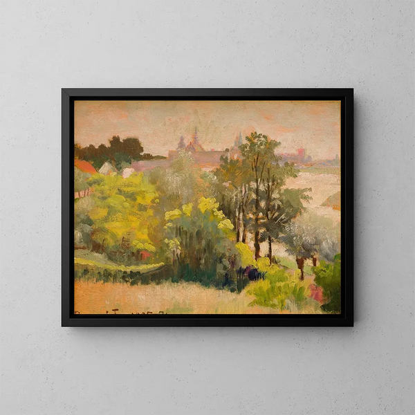 Vue de Cracovie depuis Zwierzyniec - Jacek Malczewski — inramlat konstverk på väggen