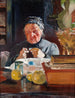 Croquis d'une femme à table - Jacek Malczewski — vy av konstverket