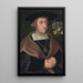 porträttet av Mathias Mulich 1470-1528 borgmästare i Lübeck - Jacob Claesz van Utrecht — inramlat konstverk på väggen
