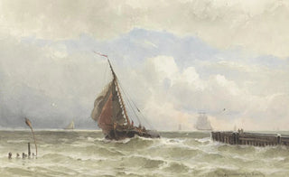 Jacob Eduard van Heemskerck van Beest - Haven van Vlissingen met inkomende zeilschip.webp