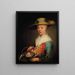 En ung kvinna med en stråhatt som håller en höna och en äggkorg - Jacob Gerritsz. Cuyp — inramlat konstverk på väggen