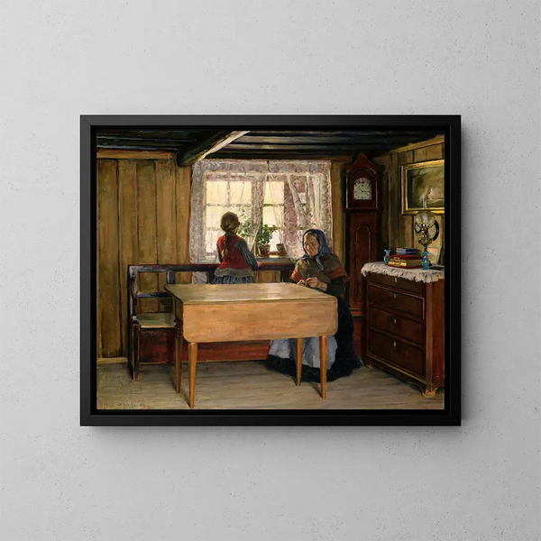 Besök mormor - Jacob Glersen — inramlat konstverk på väggen