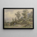 Vue de la forêt sur un village et des montagnes - Jacob Hoffmann — inramlat konstverk på väggen
