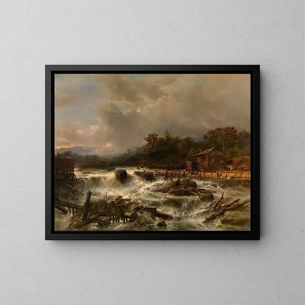 Cascade i Norge - Jacob Jacobs — inramlat konstverk på väggen