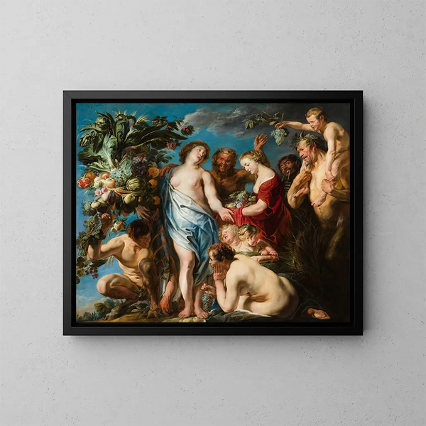 En allegori om fruktbarhet - Jacob Jordaens — inramlat konstverk på väggen
