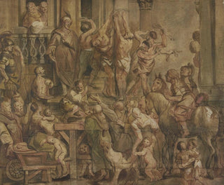 Flagellation des coupables - Jacob Jordaens — vy av konstverket