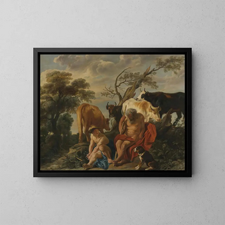 Mercure och Argus - Jacob Jordaens — inramlat konstverk på väggen