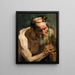 en gammal satyr som håller en flöjt - Jacob Jordaens — inramlat konstverk på väggen