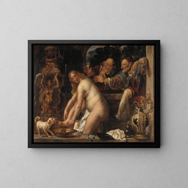 Susanne och de äldre - Jacob Jordaens — inramlat konstverk på väggen