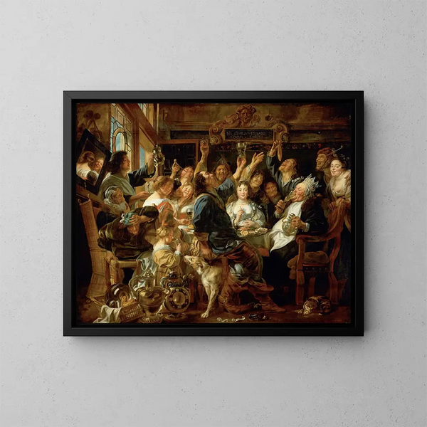 La Fête du Roi des Haricots - Jacob Jordaens — inramlat konstverk på väggen