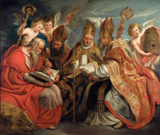 Les quatre Pères de l'Église latine - Jacob Jordaens — vy av konstverket
