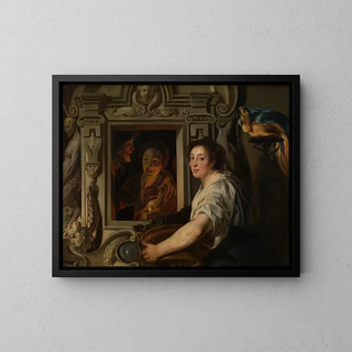 Le Vendeur de fruits - Jacob Jordaens — inramlat konstverk på väggen