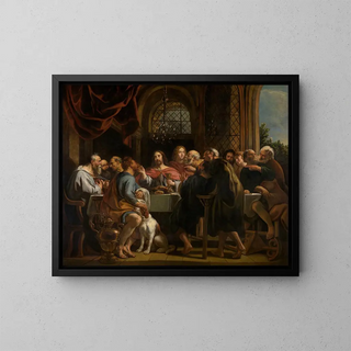 Le Dernier Souper - Jacob Jordaens — inramlat konstverk på väggen