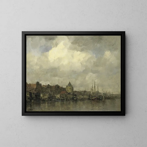 La tour de l'angoisse à l'extérieur d'Amsterdam - Jacob Maris — inramlat konstverk på väggen