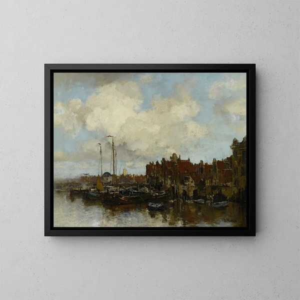 Sur l'Amstel - Jacob Maris — inramlat konstverk på väggen
