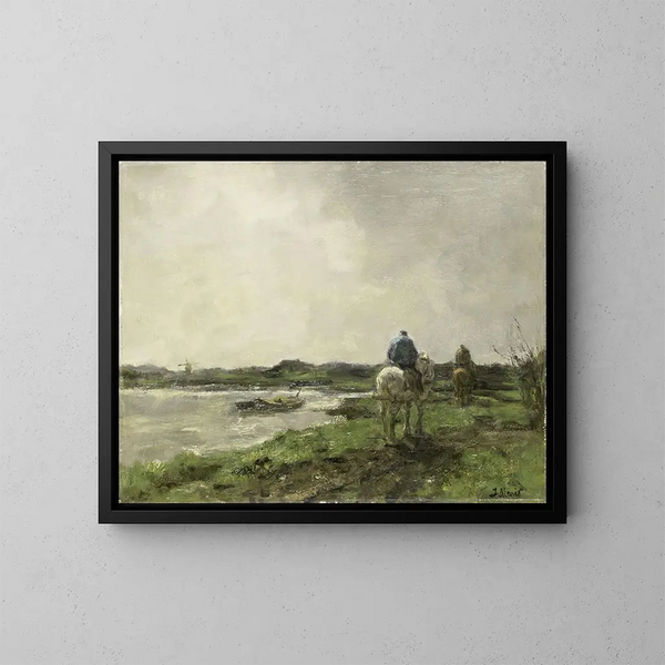 Chemin de halage - Jacob Maris — inramlat konstverk på väggen