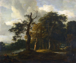 En väg genom en ek - Jacob Salomonsz van Ruysdael — vy av konstverket