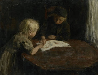 Barn med en bildbok - Jacob Simon Hendrik Kever — vy av konstverket