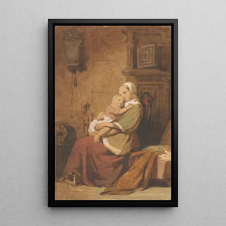 Jacob Spoel - Moeder en kind in een interieur.webp