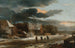 vinterlandskap med en by och en frusen kanal - Jacob van Ruisdael — vy av konstverket