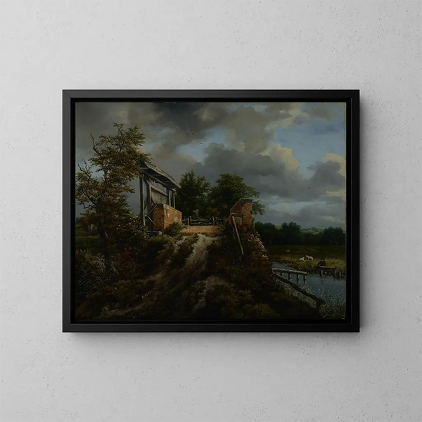 Pont med en ventil - Jacob van Ruisdael — inramlat konstverk på väggen