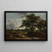 Landskapsbild med en by i fjärran - Jacob van Ruisdael — inramlat konstverk på väggen