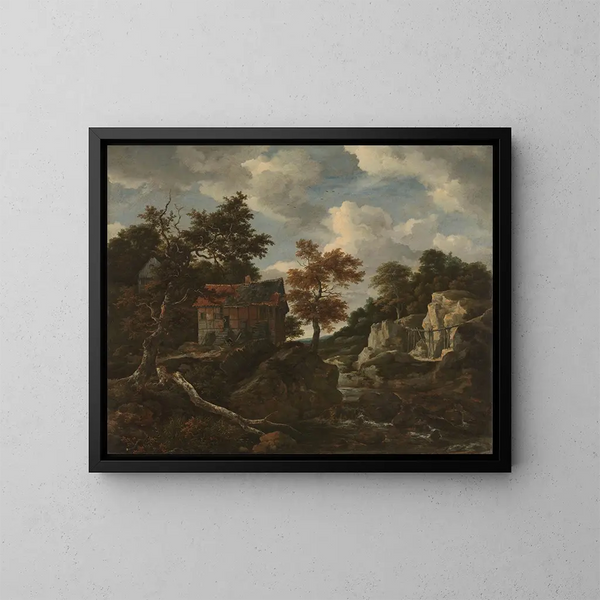 Landskap med klippiga berg - Jacob van Ruisdael — inramlat konstverk på väggen