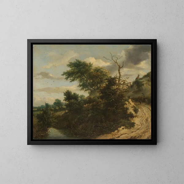 Sentier de sable dans les dunes - Jacob van Ruisdael — inramlat konstverk på väggen