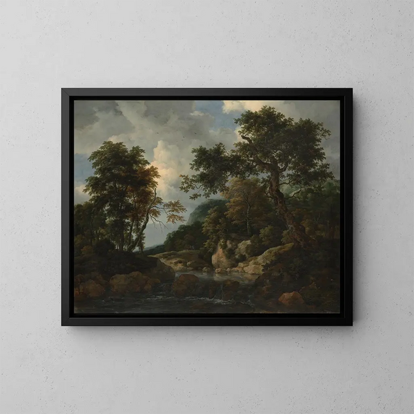 Le ruisseau forestier - Jacob van Ruisdael — inramlat konstverk på väggen