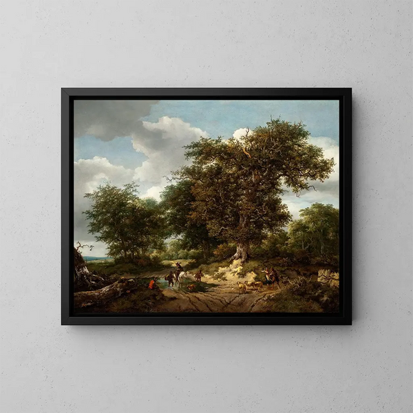 Le grand chêne - Jacob van Ruisdael — inramlat konstverk på väggen
