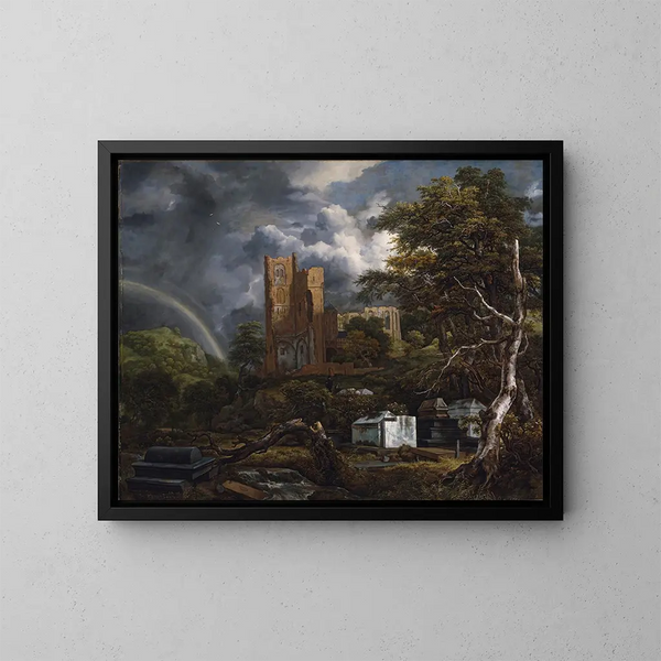 Le cimetière juif - Jacob van Ruisdael — inramlat konstverk på väggen