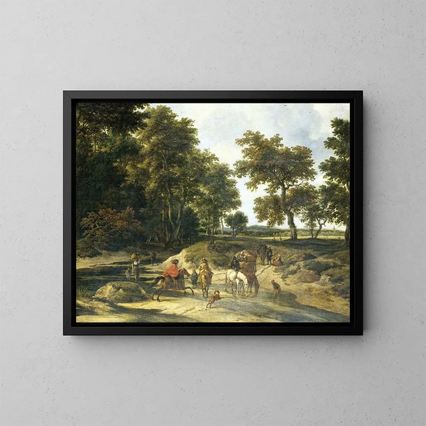 Le gué - Jacob van Ruisdael — inramlat konstverk på väggen