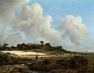 Vue de champs de blé avec une ville au loin - Jacob van Ruisdael — vy av konstverket