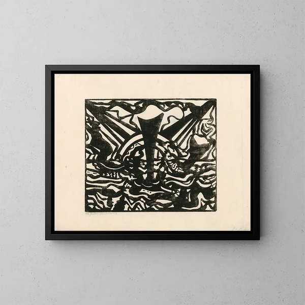 Composition XIX nr 1 - Jacoba van Heemskerck — inramlat konstverk på väggen