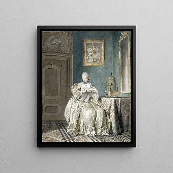 Jacobus Buys - Jeune Brodeuse la cage.webp