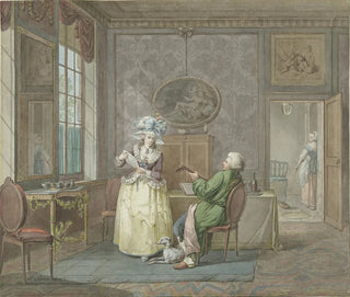 Jacobus Johannes Lauwers - Musicerend paar in een interieur.webp