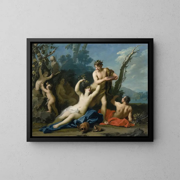 Bacchus och Ariane - Jacopo Amigoni — inramlat konstverk på väggen