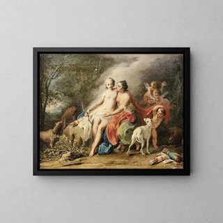 Diane och Callisto - Jacopo Amigoni — inramlat konstverk på väggen