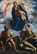 Marie med barnet, vördad av Sankta Markus och Sankta Lukas - Jacopo Tintoretto — vy av konstverket