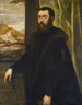 Porträtt av en man med utsikt över ett landskap - Jacopo Tintoretto — vy av konstverket