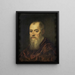 porträtt av en man i röd kappa - Jacopo Tintoretto — inramlat konstverk på väggen