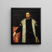 en ung man på tjugofem år med en pälsfodrad kappa - Jacopo Tintoretto — inramlat konstverk på väggen
