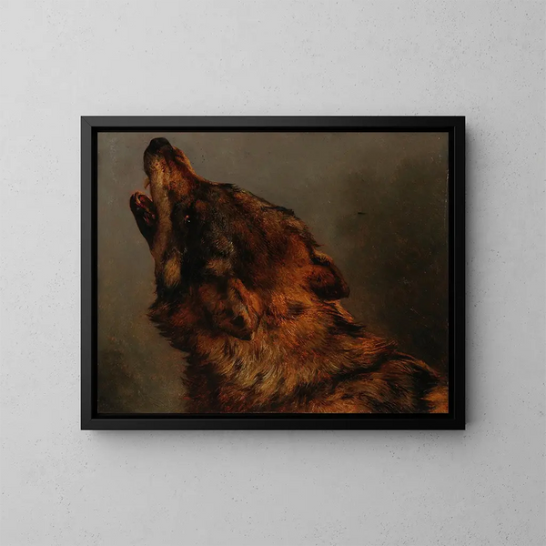 Tête de loup - Jacques-Raymond Brascassat — inramlat konstverk på väggen