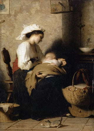 Jacques Alfred van Muyden - Italian Mother With Sleeping Infant.webp