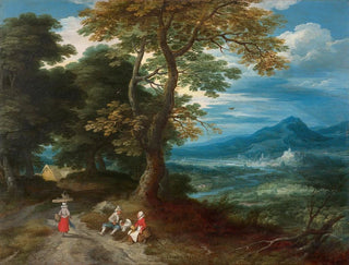 Jacques Fouquieres - Voyageurs sur un chemin dans un paysage.webp