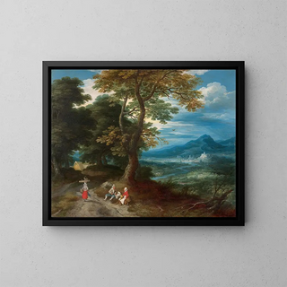 Jacques Fouquieres - Voyageurs sur un chemin dans un paysage.webp