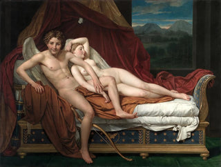 Cupidon och Psyche - Jacques Louis David — vy av konstverket
